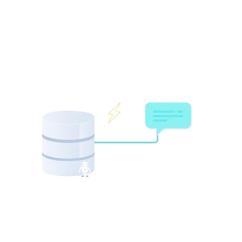 Diagram showing knowledge base connected to chat via AI